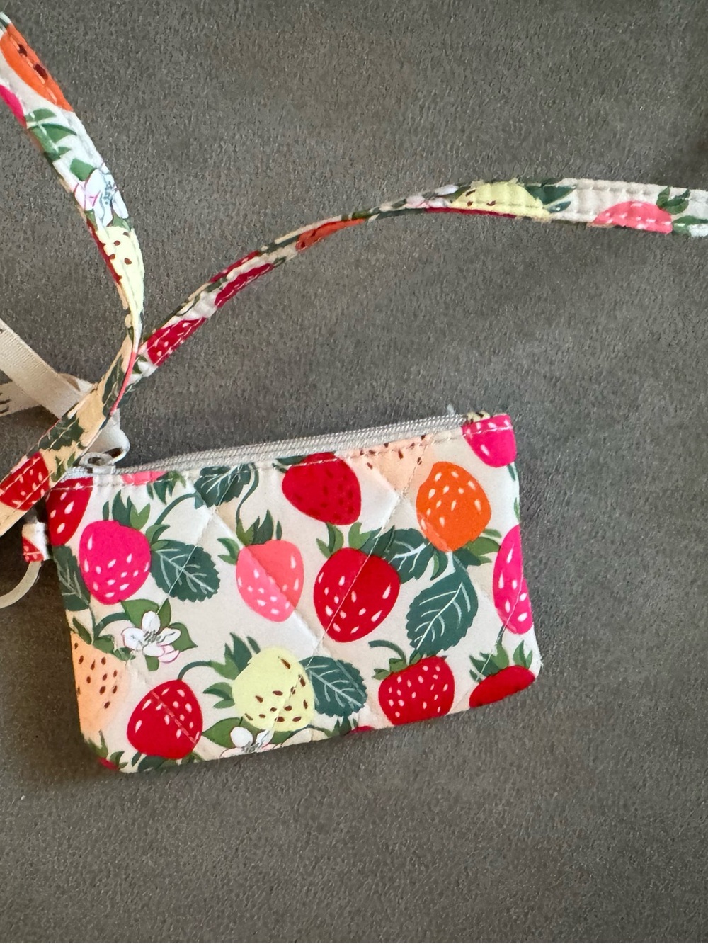 Vera Bradley Strawberries zip ID lanyard - Picture 2 of 5